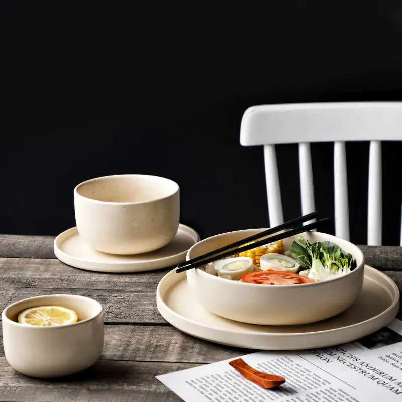 Japanese Stoneware Sesame Glaze Tableware Set