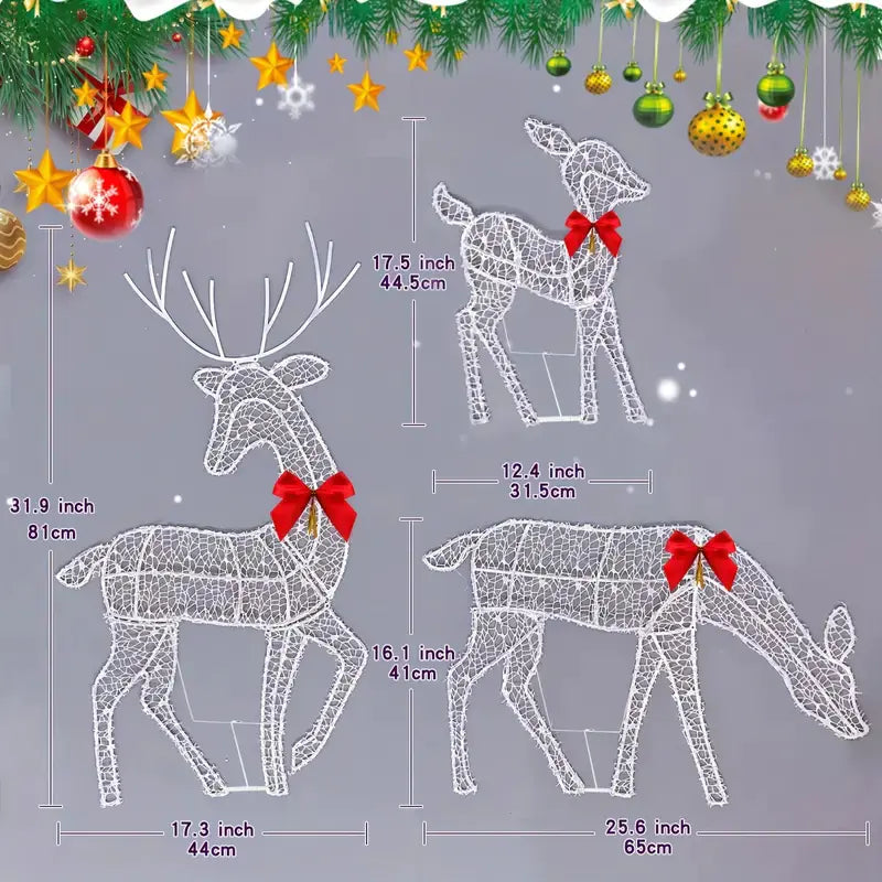 Outdoor Decorative LED Reindeer Set