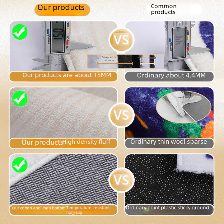 Luxury Short-Pile Faux Cashmere Rug